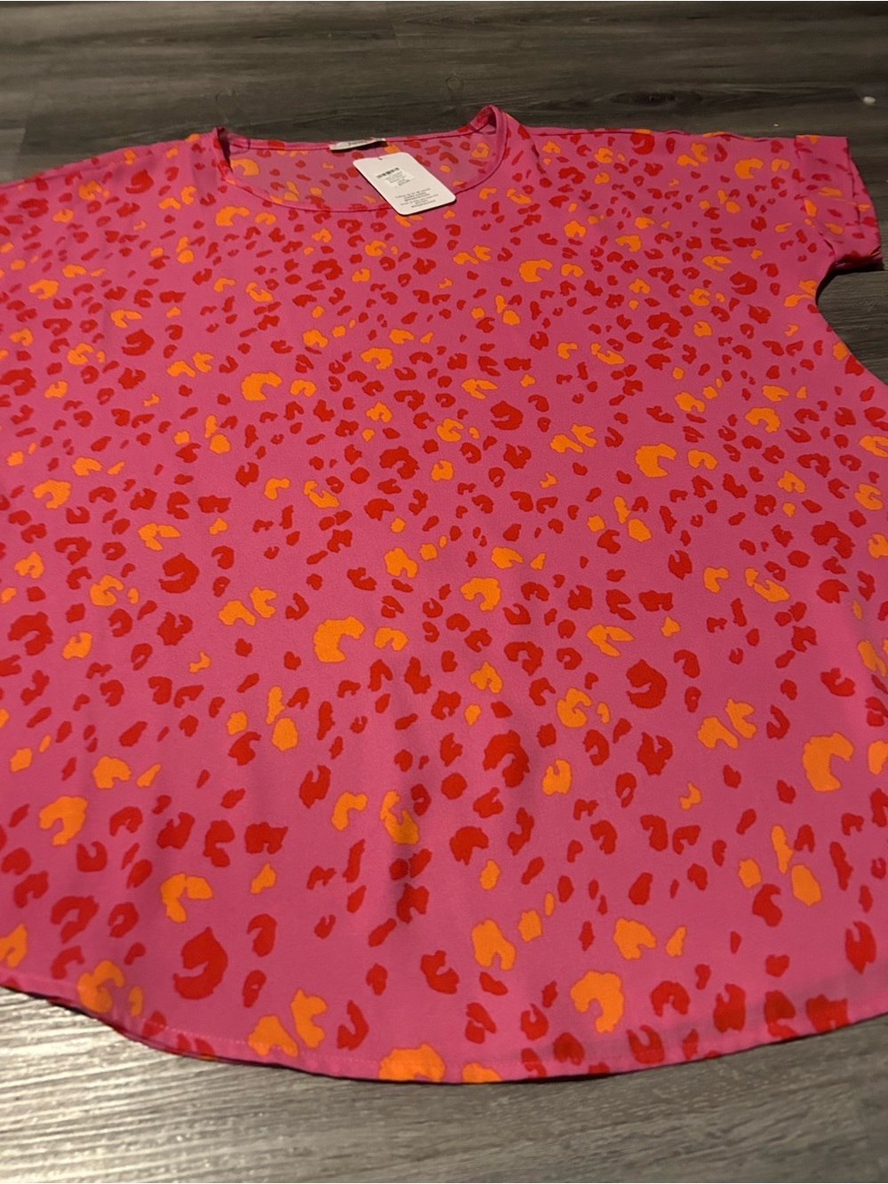 Pink Animal Print Short Sleeve Top - Picture 5 of 8